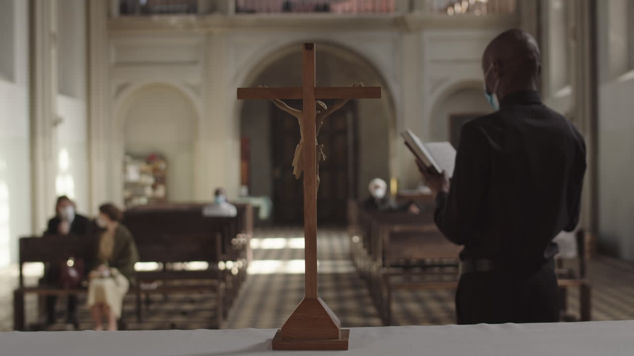 African-American Pastor Preaching Sermon