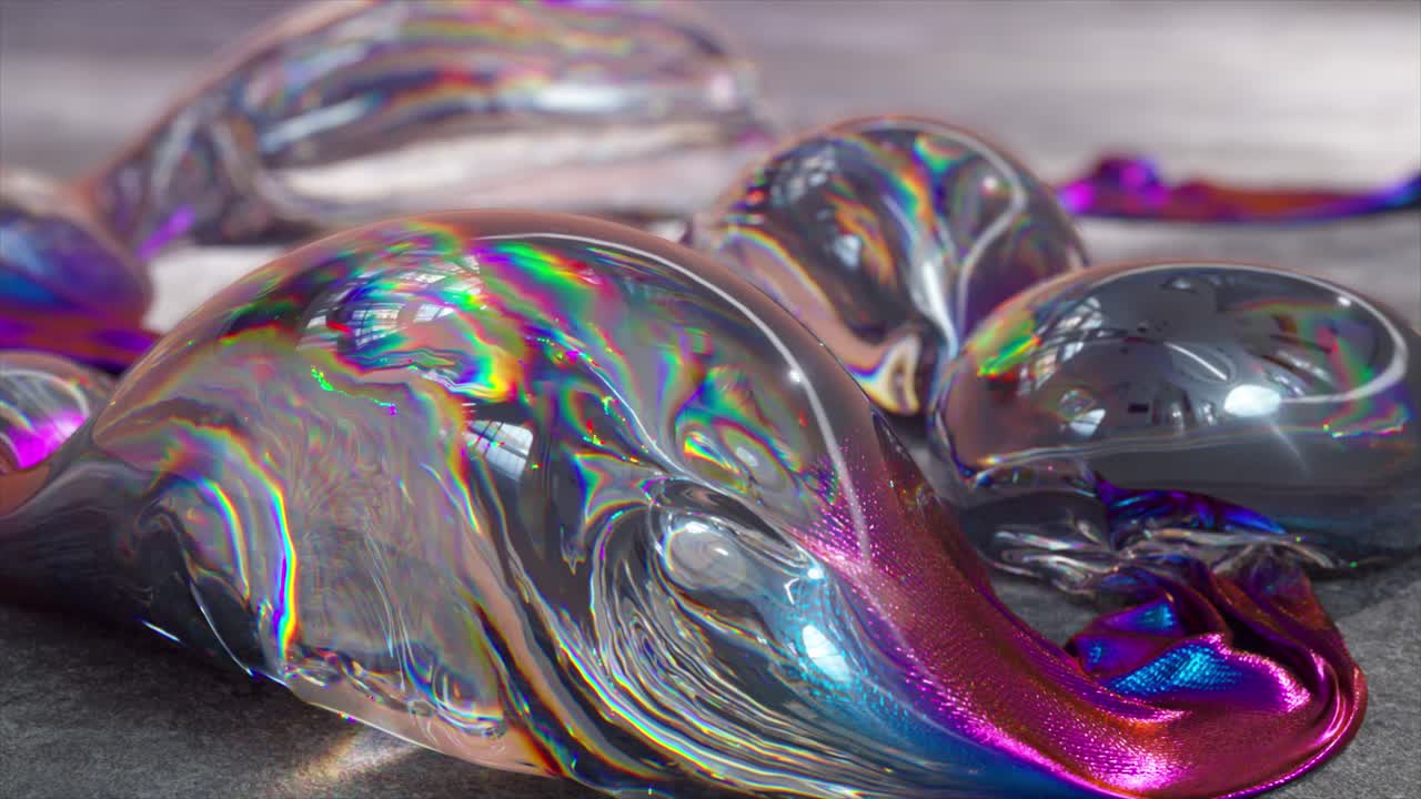 burbujas de vidrio iridescentes abstractas