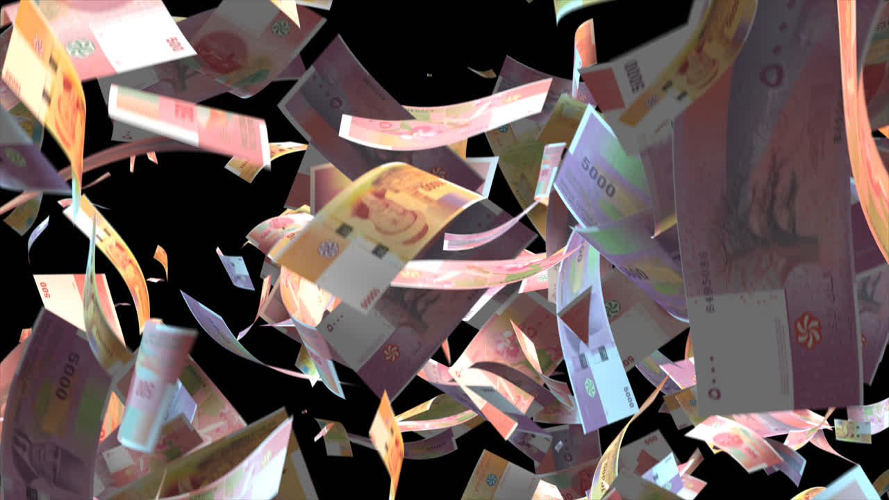 애니메이션 낙하하는 돈