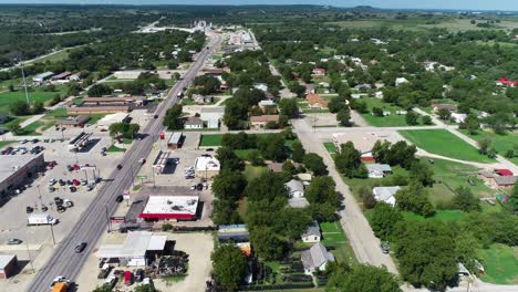 video aereo del pueblo de goldthwaite en texas