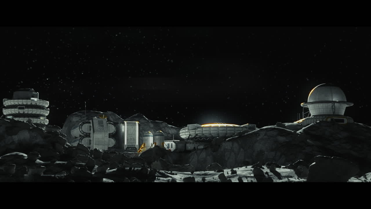 Moon surface with a lunar base