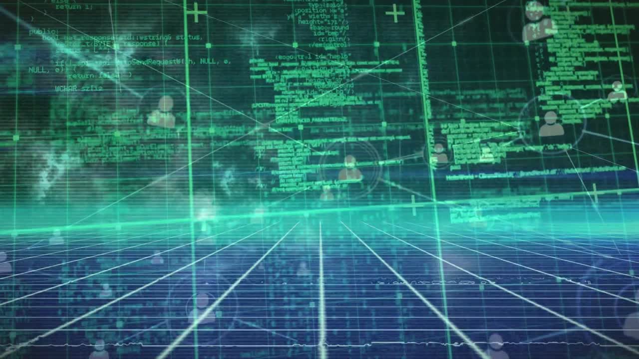 animazione dell'elaborazione dei dati con reti di connessioni