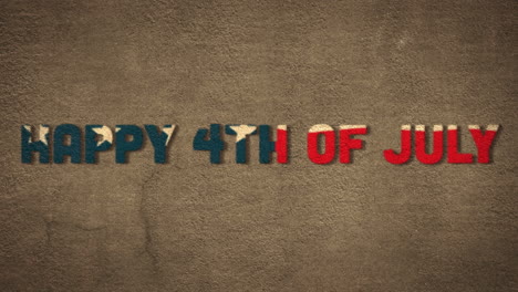 composition of happy 4th of july text over grey background