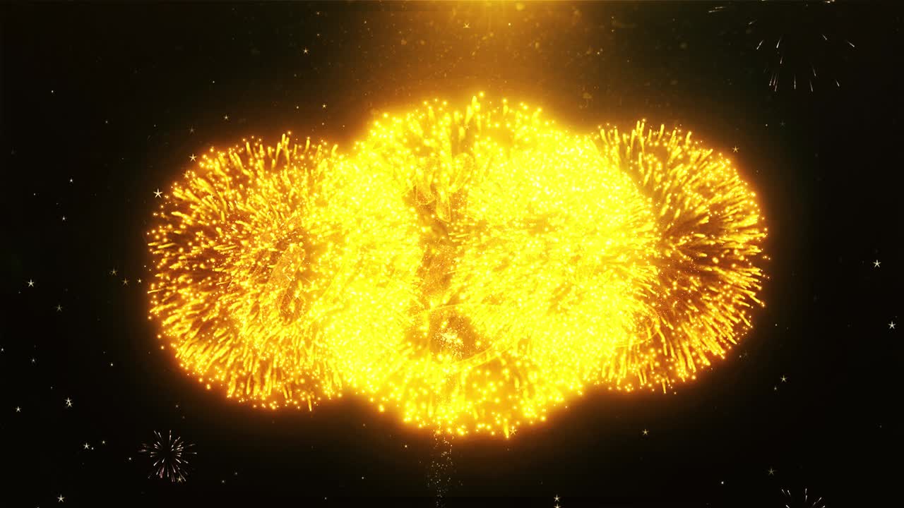 Happy Diwali Greeting with Fireworks and Gold Sparkle