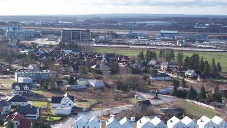 residential area around polish airport in gdansk, poland