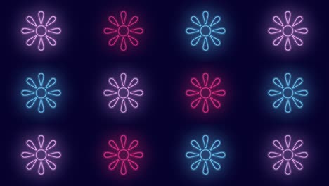 Neonfarbenes-Abstraktes-Sommerblumenmuster