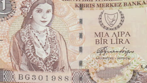 cyprus pound banknote with portrait and green screen