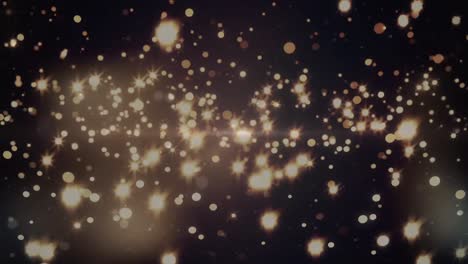 animación de estrellas y manchas amarillas brillantes sobre fondo negro