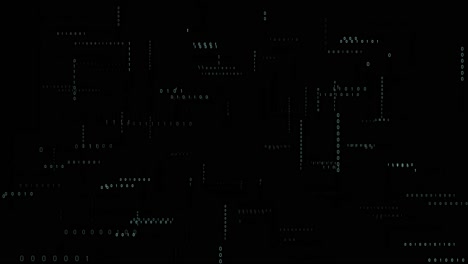 Animation-of-binary-coding-and-data-processing-on-black-background