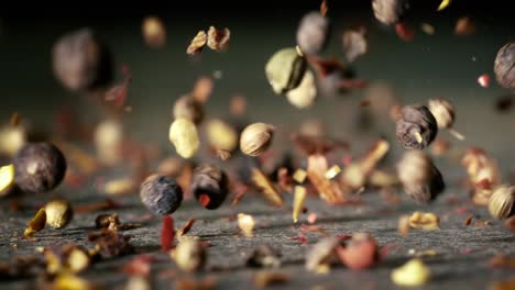 peppercorns falling