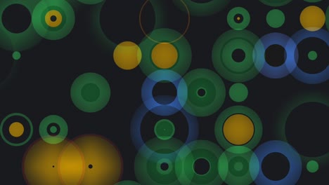 animation of strange shapes from white dot circles blinking on the black background and changing their size