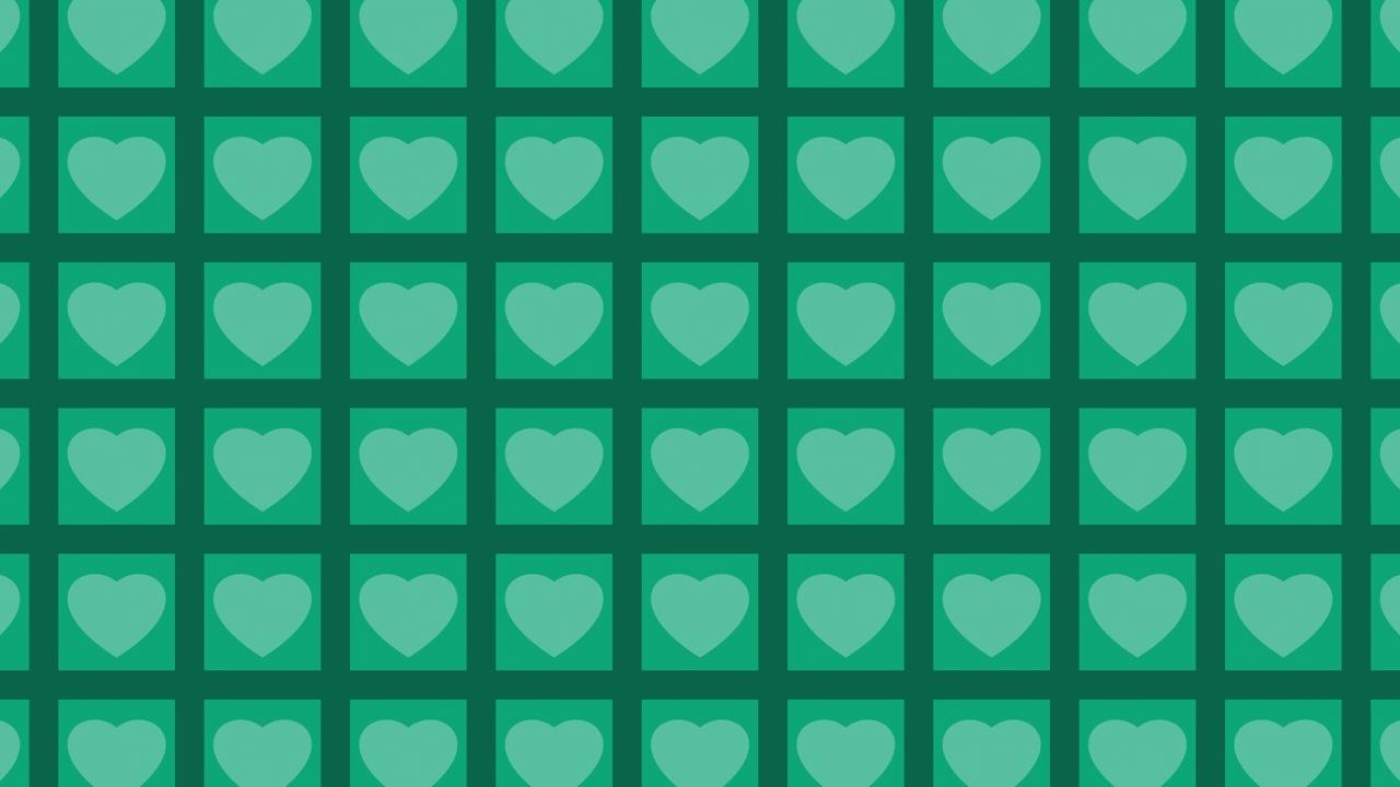 Green Heart Pattern Background