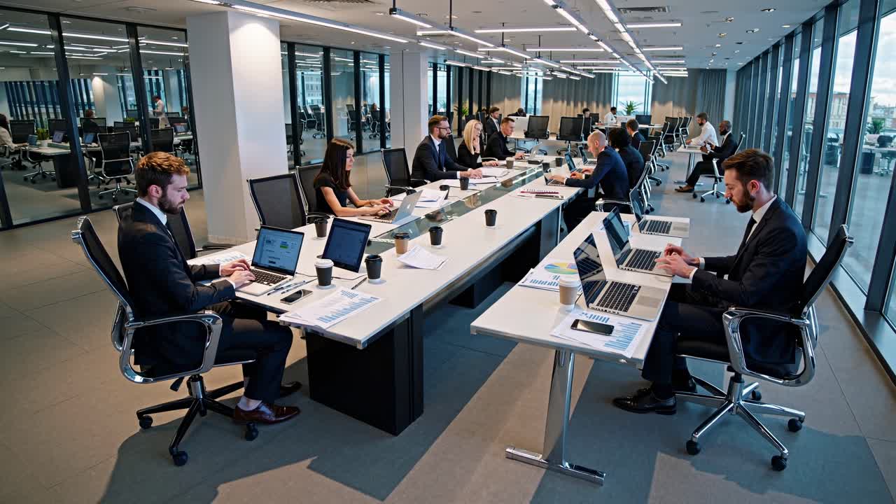 Business Meeting in Modern Office