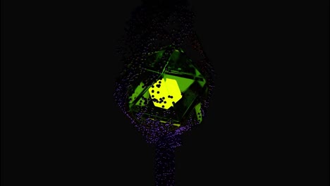 representación 3d abstracta de una forma geométrica verde brillante