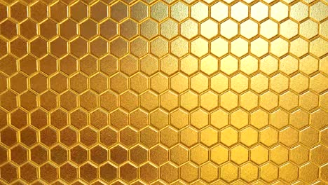 mosaico de fondo dorado. pared poligonal dorada de hexágono