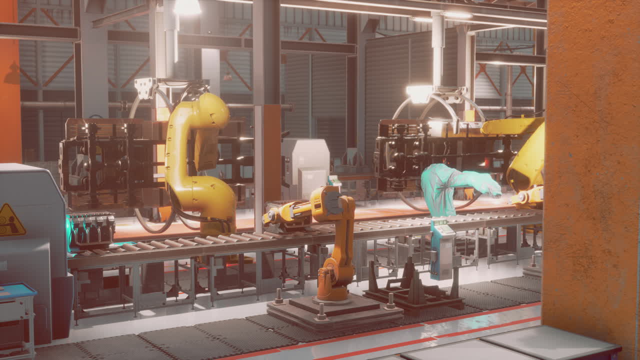 fábrica de producción de automóviles en el trabajo