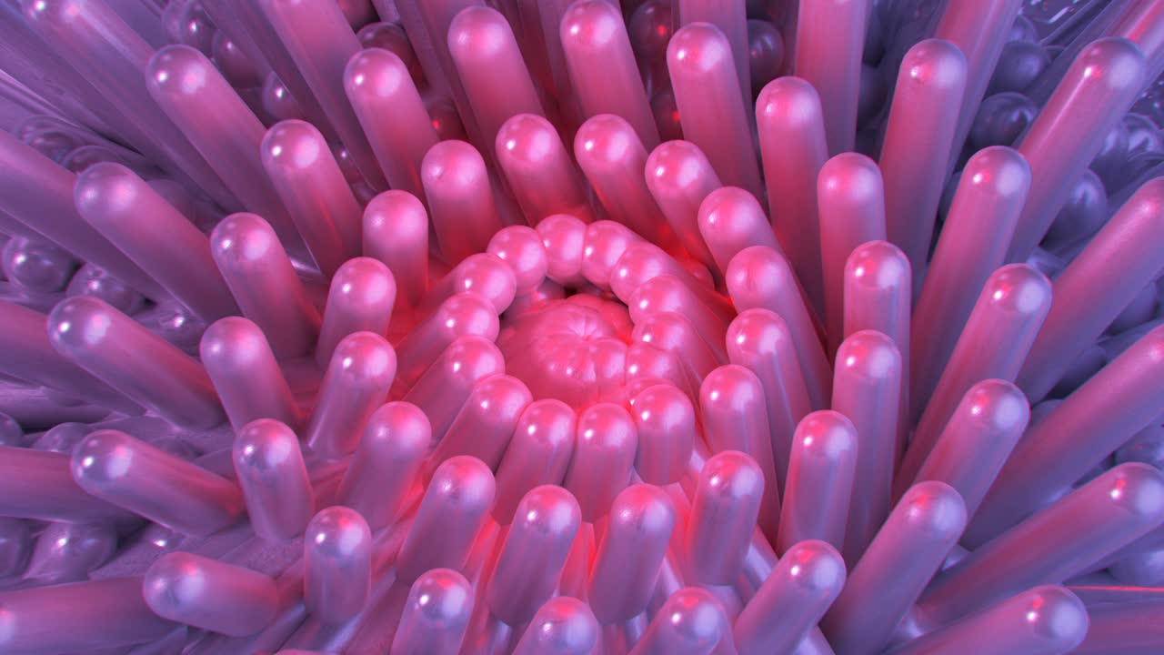 forma orgánica rosada en 3d que hace una animación de bucle sin costuras