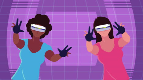 virtual reality tech animation with female users