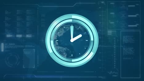 animación del reloj moviéndose sobre el procesamiento de datos