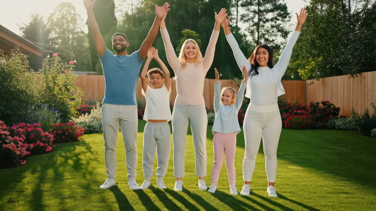 familia feliz disfrutando del tiempo al aire libre