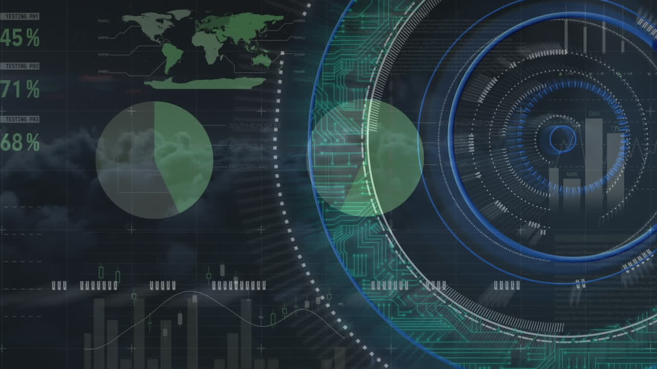 animación del escaneo del alcance sobre el procesamiento de datos