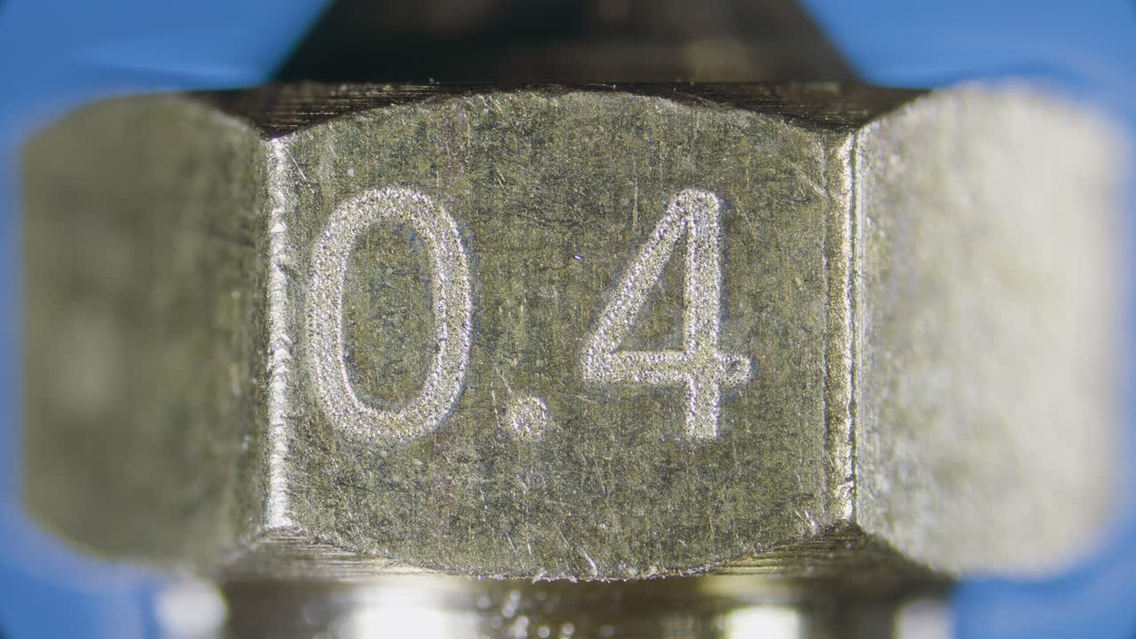 3D printer brass nozzle 0.4mm under microscope