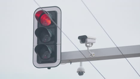 traffic light and security camera
