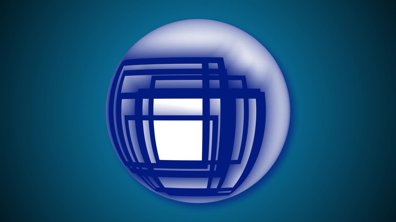 animación de giro de la esfera de rayas abstractas.