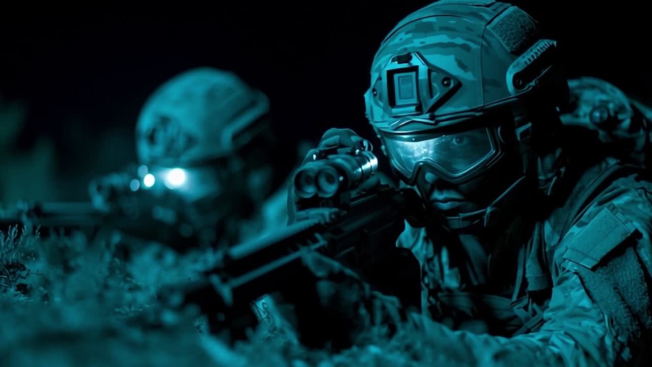 Nighttime military training exercise showcases stealth and precision