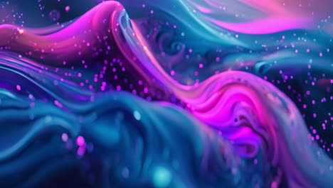 abstract neon fluid swirls with sparkles
