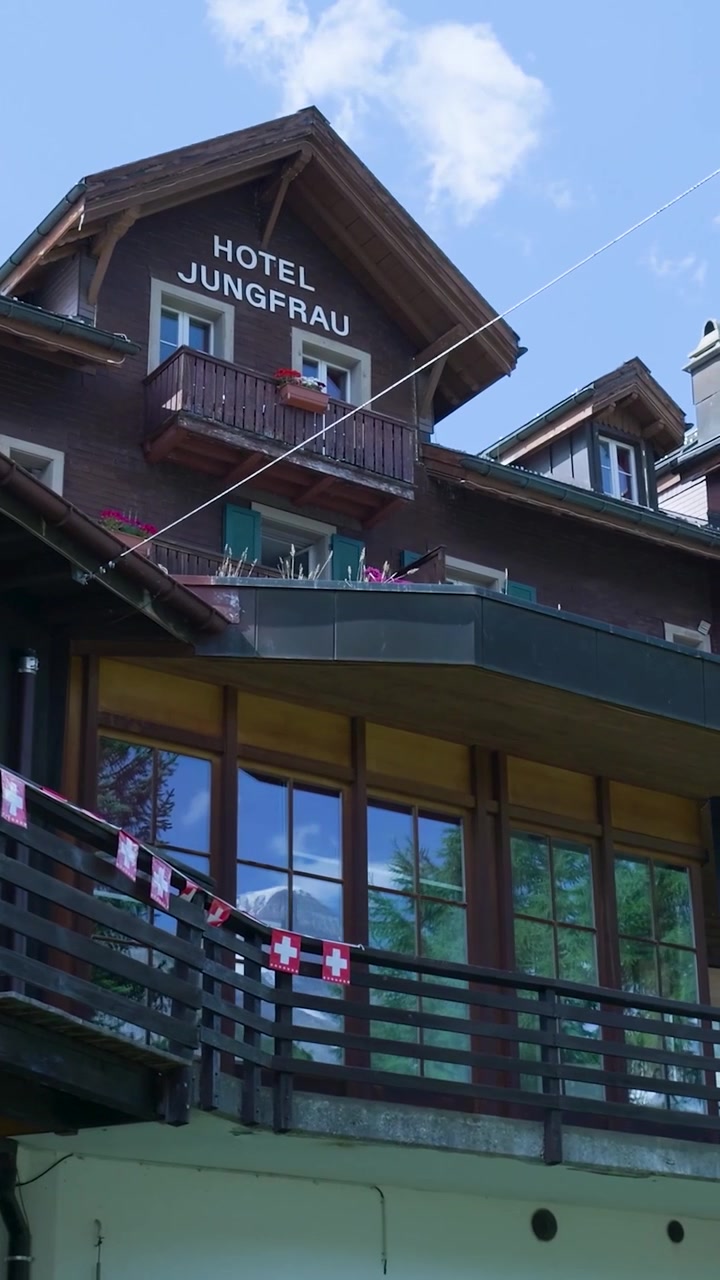 Exterior View of Hotel Jungfrau in the Swiss Alps