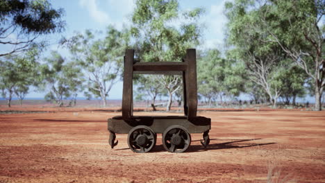 old rusted mining cart in desert