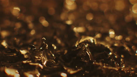 golden color metal fillings close-up