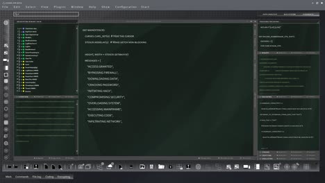 interfaz de usuario diseñada para científicos de la computación, que muestra código binario animado