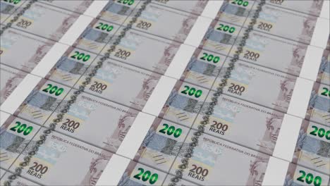 200 brazilian real banknotes printing by a money press