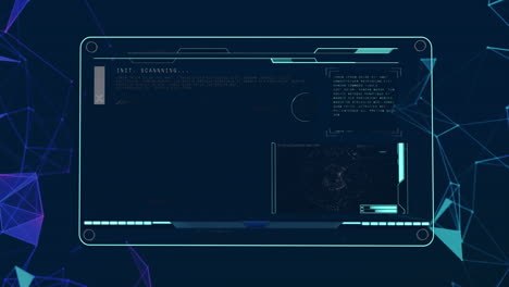 animation of network of connections over data processing