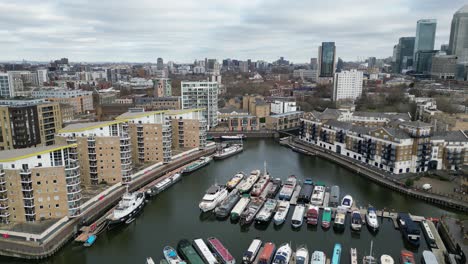 limehouse basin east london drone, aerial