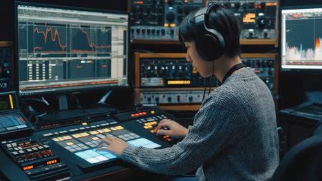 music producer in recording studio