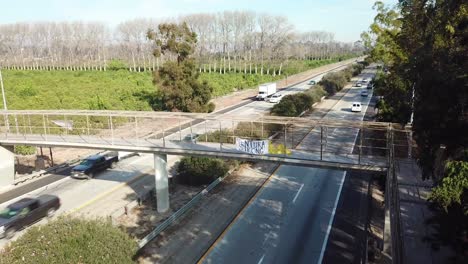 An-vista-aérea-over-a-freeway-overpass-says-venturastrong-after-the-Thomas-Fire-in-2017