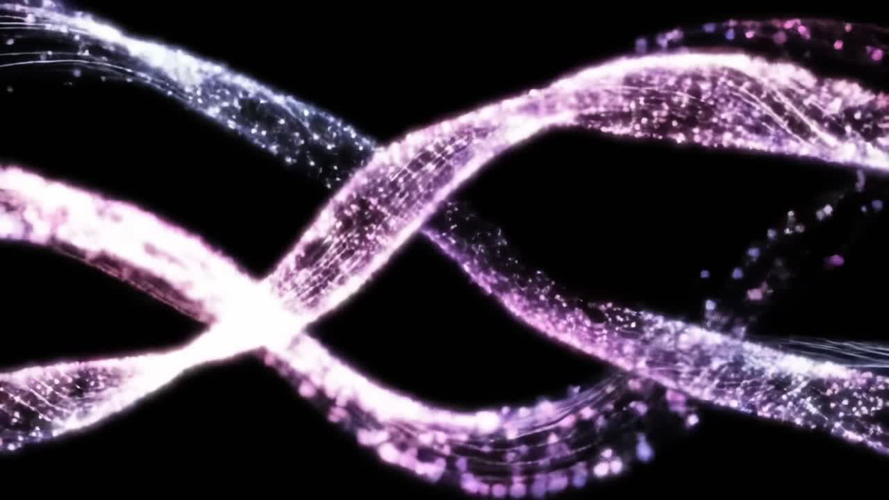 A Captivating Display of Vibrant Light Waves with Sparkling Particles, Creating a Hypnotic Visual Experience in Vivid Colors and Fluid Motions