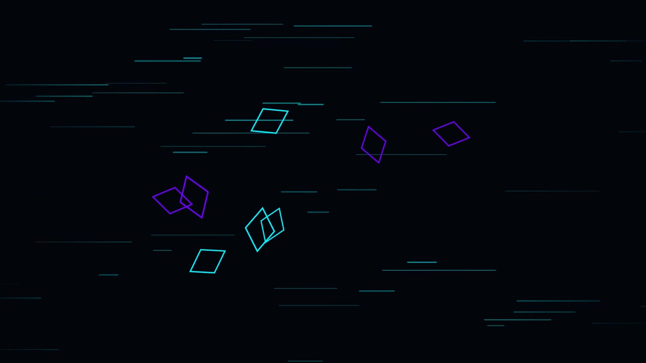 Abstract Motion Graphics with Floating Neon Diamond Shapes