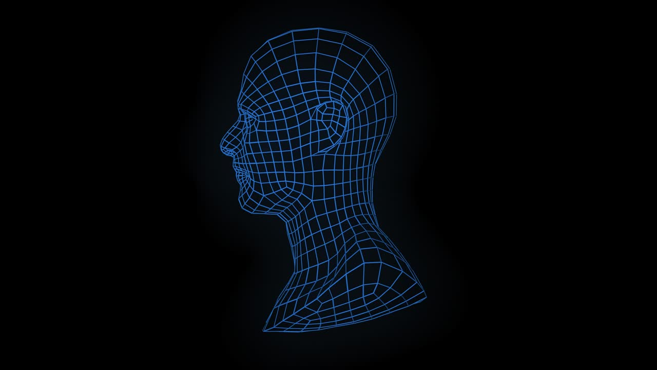 Loopable rotating mesh man face