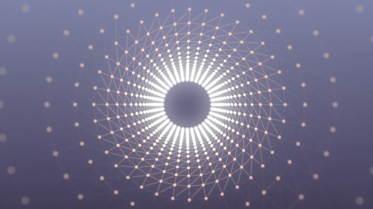 puntos circulares abstractos fondo de movimiento del túnel 4k