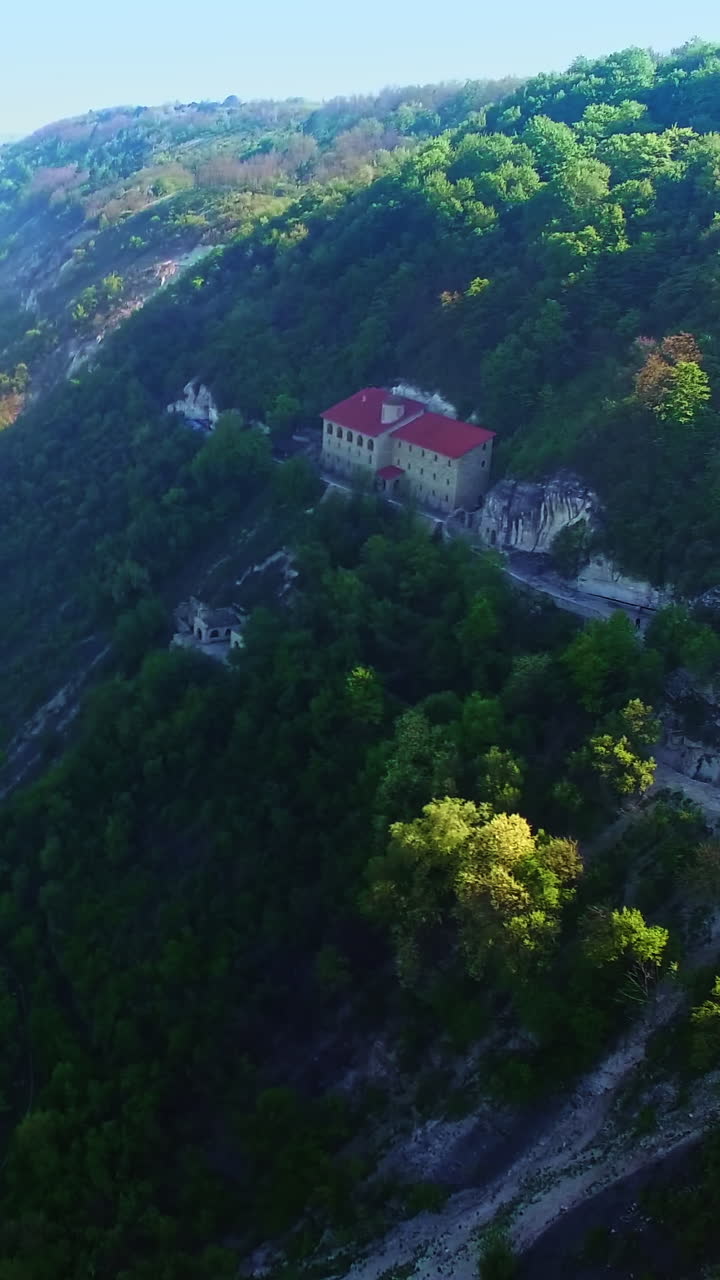 Mountain Monastery Aerial View