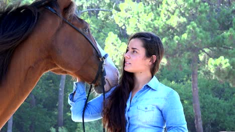 woman and his horse, equestrian center, france