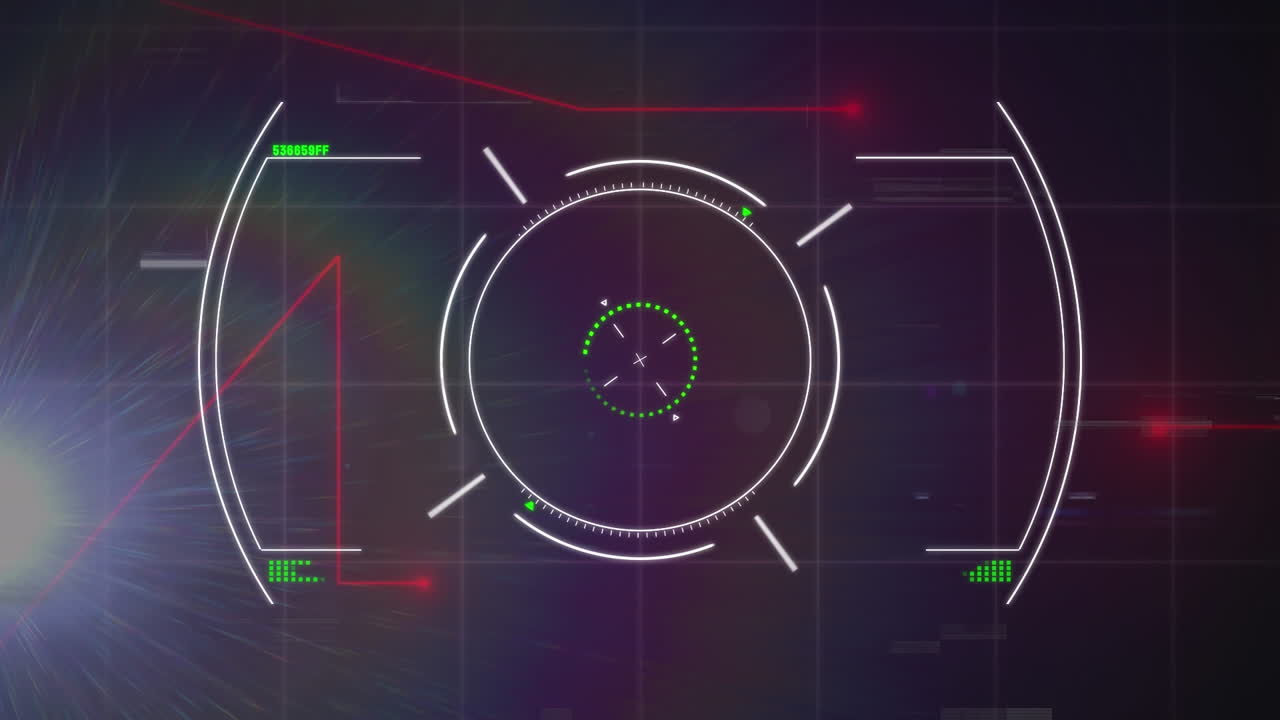 Animation of scope scanning and glitch over grid