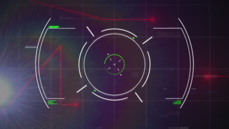 animación del escaneo del alcance y el fallo sobre la cuadrícula
