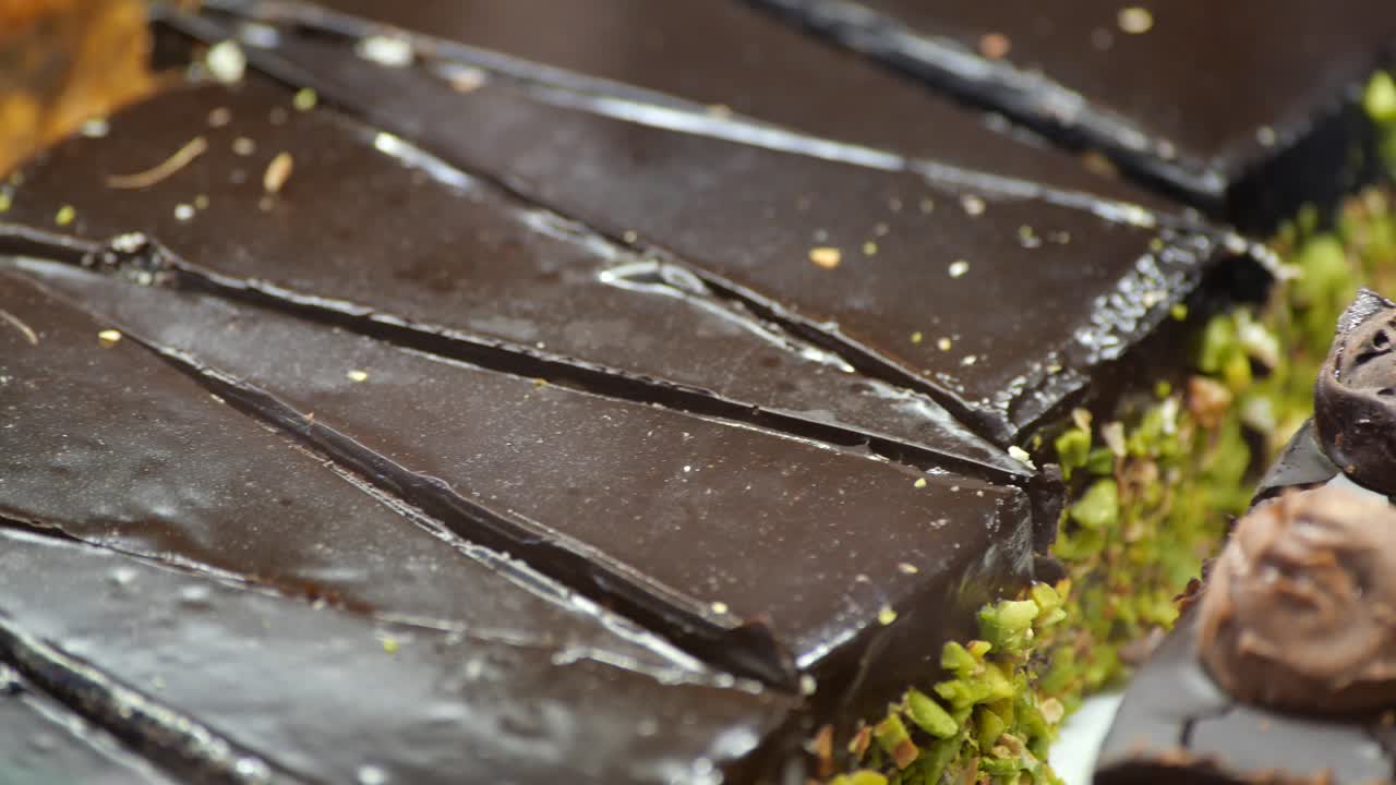 Chocolate Cake Slices with Truffles