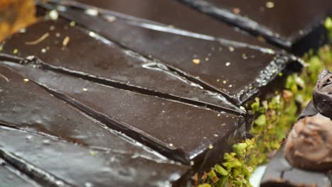 chocolate cake slices with truffles