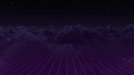 Digital-animation-of-a-night-sky-on-a-grid